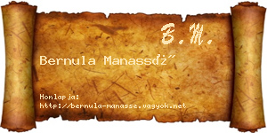 Bernula Manassé névjegykártya